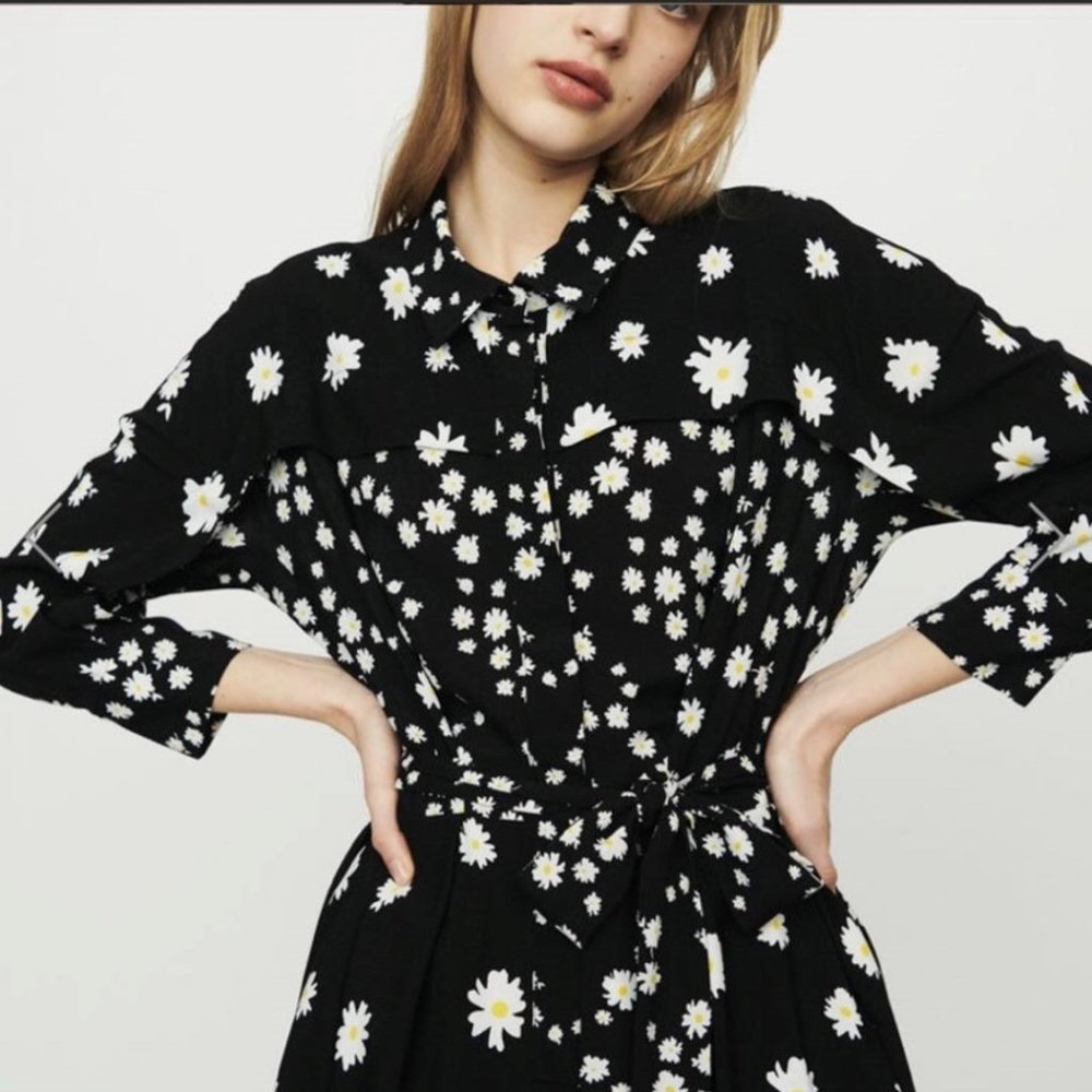 Brand New MAJE Floral-Print Robe Courte A Man Impreime Dress